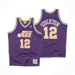 Maillot Utah Jazz John Stockton #12 Mitchell & Ness 1991-92 volet